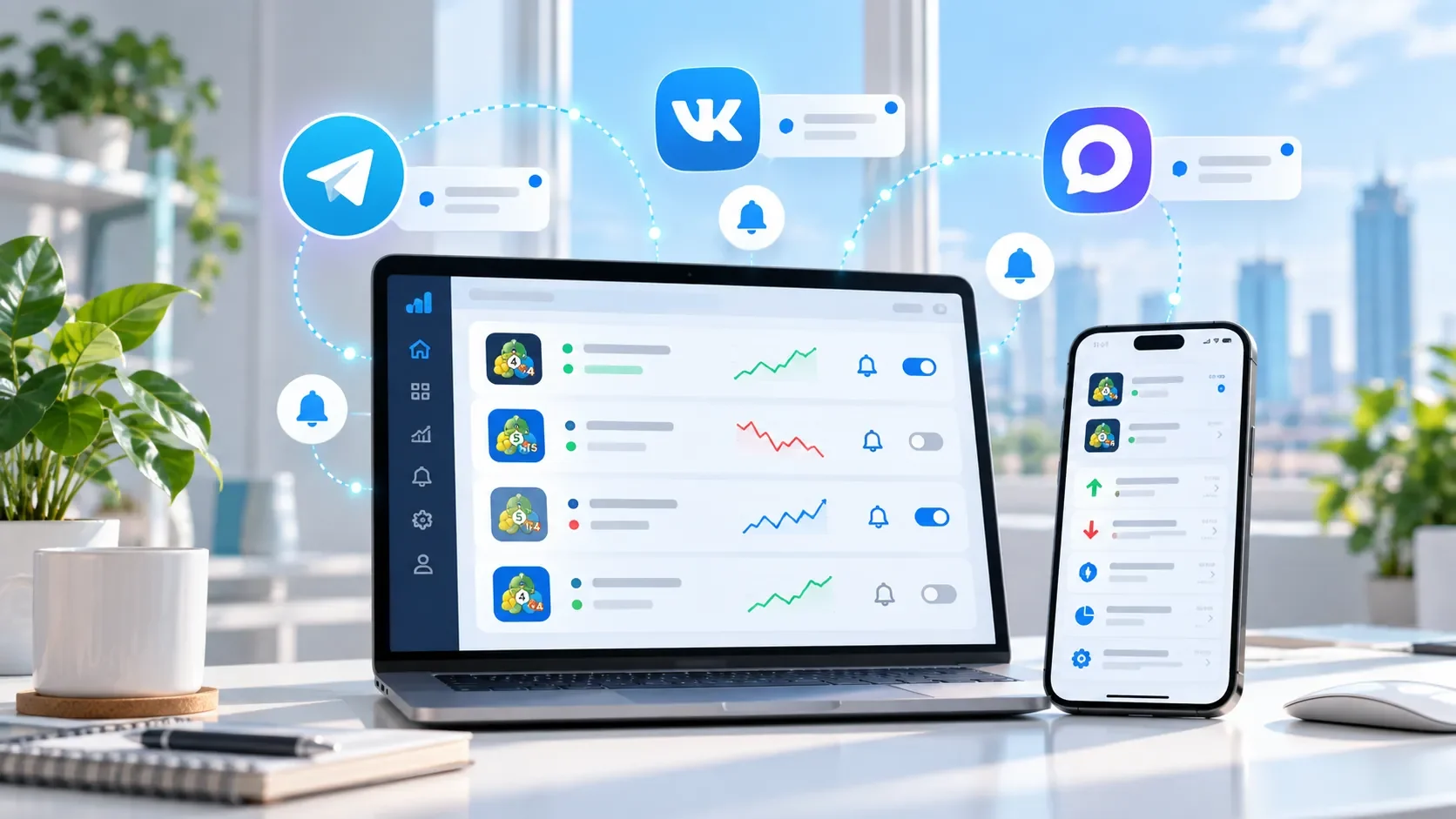Уведомления торговых счетов Forex MT4 MT5 в Telegram VK MAX через FXStatus