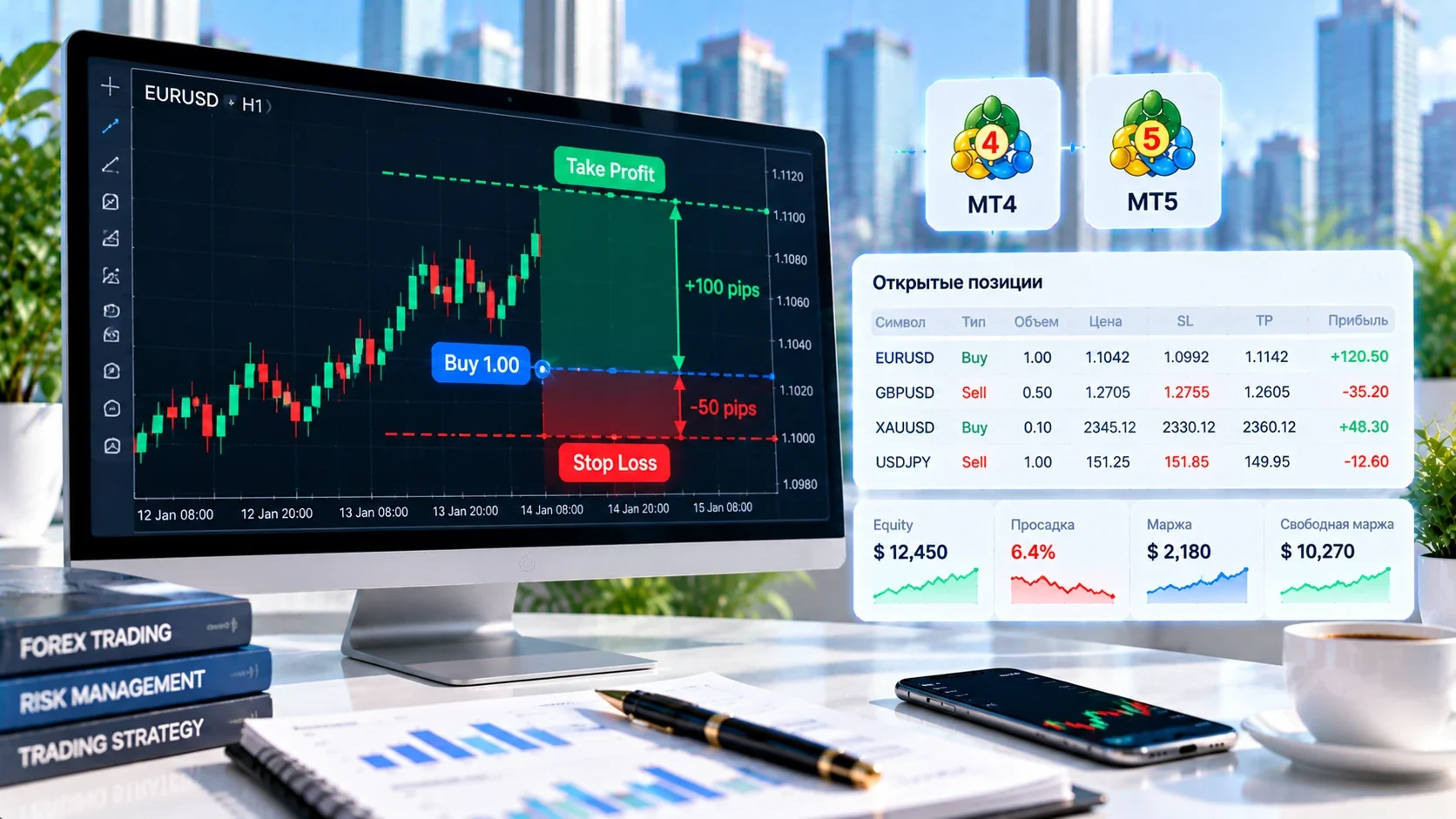 Stop Loss Take Profit Forex открытые позиции MT4 MT5 в FXStatus