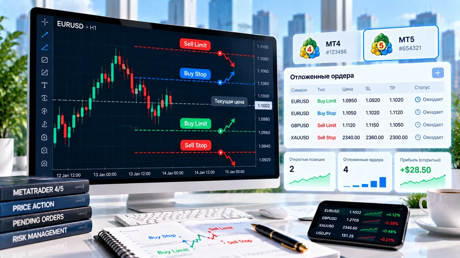 Отложенные ордера Buy Limit Sell Limit Buy Stop Sell Stop MT4 MT5